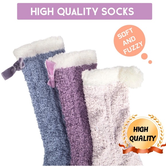 3 Pairs Winter Fuzzy Socks anti-slip - Picture 3 of 6